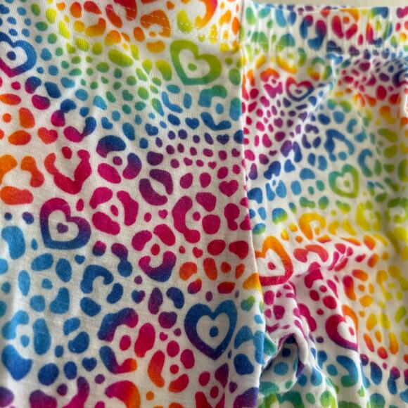 Posh Peanut Lisa Frank Rainbow Leopard Ruffle Bottom Cha Cha Leggings Size 2T - Picture 3 of 4